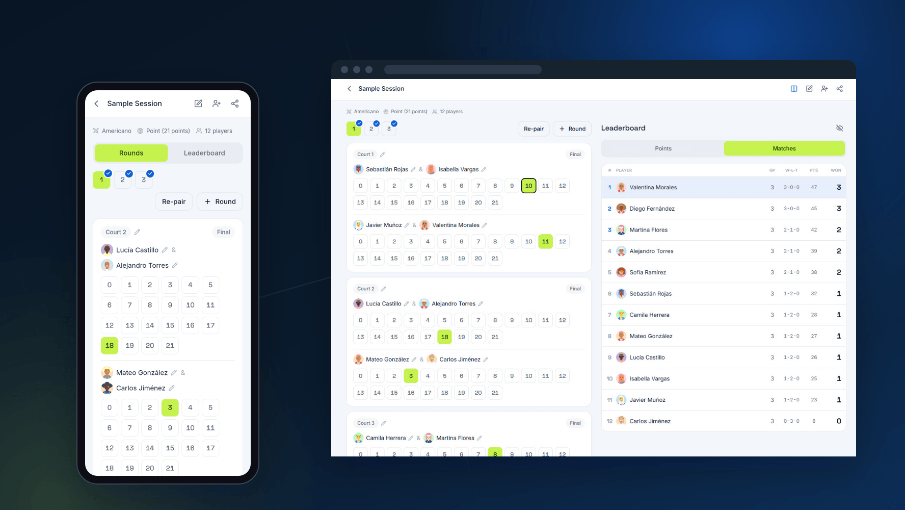 Pratinjau PadelScore